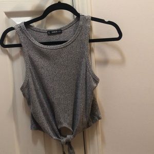 Gray crop top